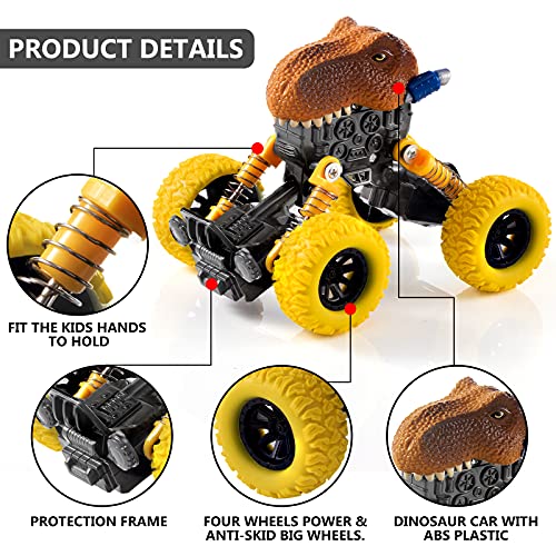 Dinosaur Toys for Kids 3-5 Boys Toddler Toys Monster Trucks Dino Toy Pull Back Cars, Christmas Birthday Gifts for Kids 2 3 4 5 6 Years Old Boys