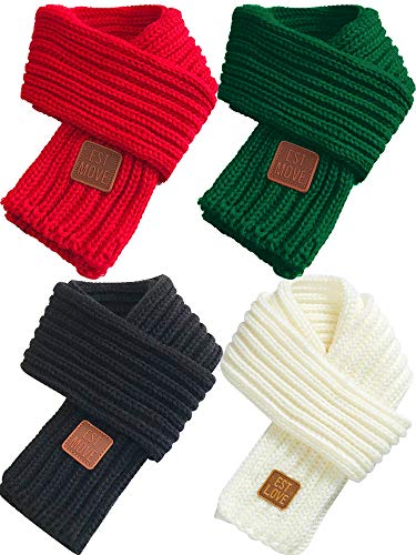 Rcanedny 4 Pack Toddlers Winter Scarves (Color Set 2)