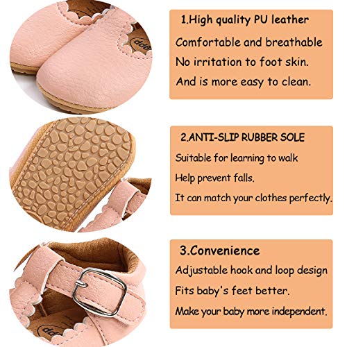 Baby Girl Mary Janes: Non-Slip Soft Sole Dress Shoes with Bownot