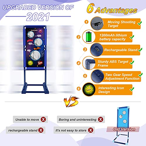 Kaufam Gun Toy Gift for Kids - Moving Shooting Target with 2 Blaster Guns and 18 Foam Balls