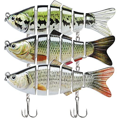 TRUSCEND Fishing Lures for Bass Trout Segmented Multi Jointed Swimbaits
