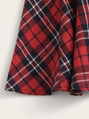 SOLY HUX Girl's Plaid High Waist Flared Mini Skater Skirt