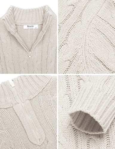 Boyoo Boy's Cable Knitted Half Sweater