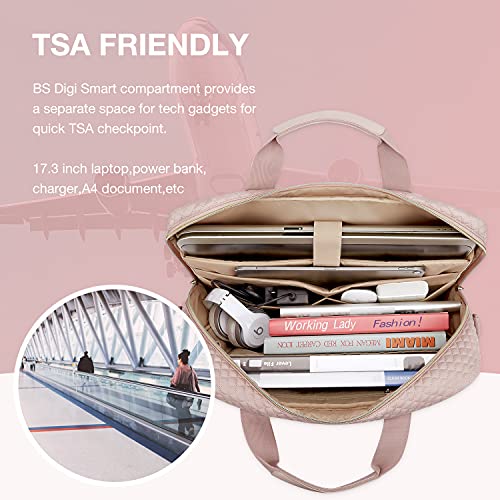 17.3 Inch Laptop Bag,BAGSMART Briefcase for Women Computer Messenger Bag Office Travel Business,Pink