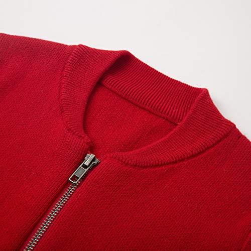 Simplee kids Boy Full-Zip Sweater Cardigan, Red
