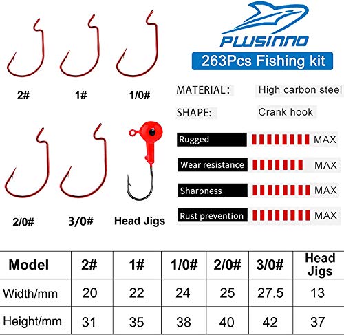 Fishing Accessories Kit - 263pcs Tackle Box for Freshwater and Saltwater Fishing by PLUSINNO
