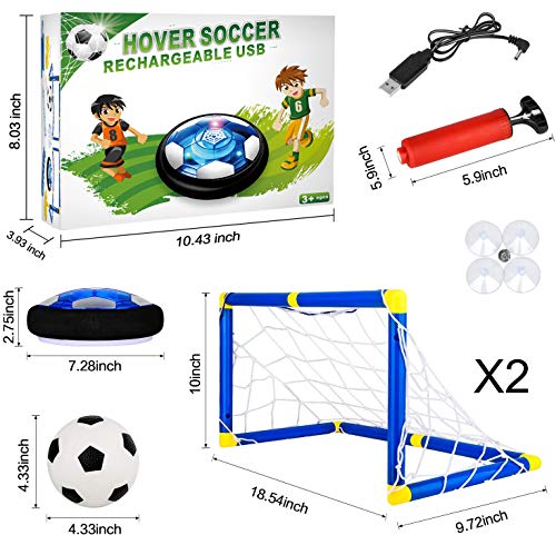 Hover Soccer Ball Set with 2 Goals, LED Lights and Foam Bumper