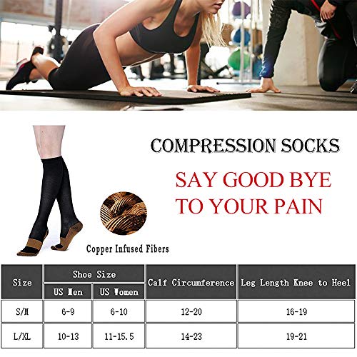 Graduated Copper Compression Socks, 8 Pairs