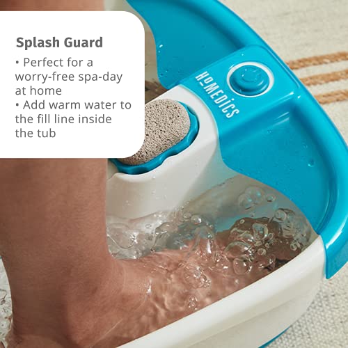 HoMedics Bubble Mate Foot Spa, Toe Touch Controlled Foot Bath with Removable Pumice Stone
