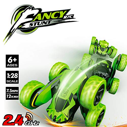 Threeking RC Cars Stunt car Remote Control Car Double Sided 360° Flips Rotating 4WD Outdoor Indoor car Toy Present Gift for Boys/Girls Ages 6+