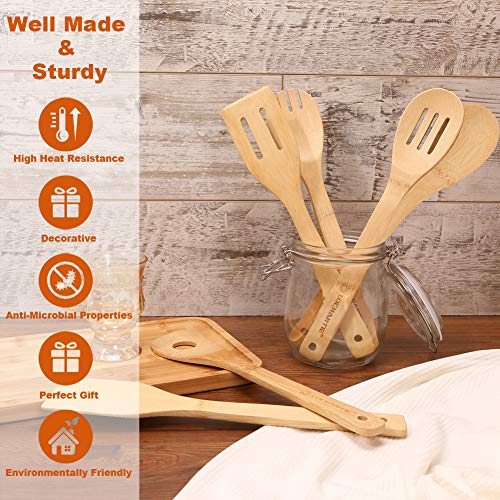Bamboo Wooden Spoons & Spatula Set-6 pcs