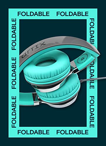 Artix CL750 On-Ear Headphones with Mic, Turquoise/Gray