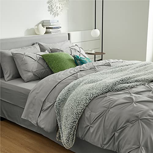 Bedsure Pintuck Queen Bed Set