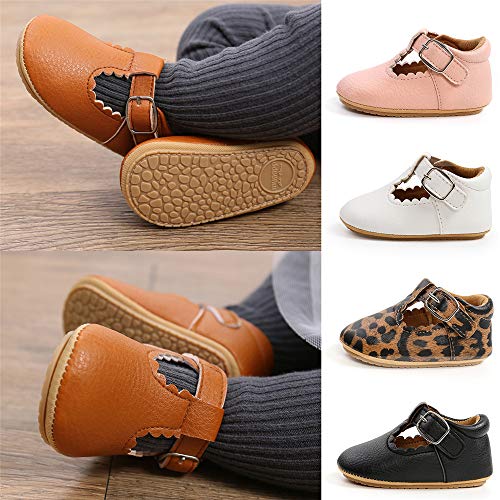 Baby Girl Mary Janes: Non-Slip Soft Sole Dress Shoes with Bownot