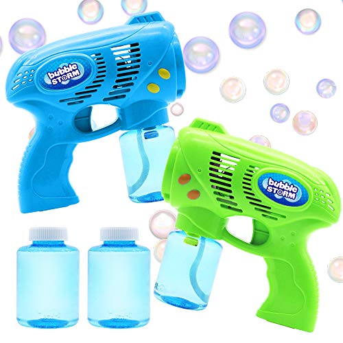 Bubble Gun Set with Refill Solution for Kids' Outdoor Fun