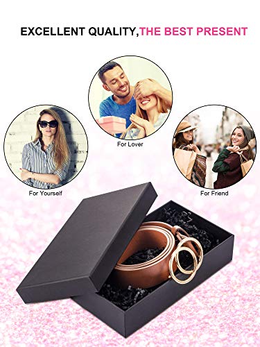 Faux Leather Belts with Double O-Ring Buckle for Women