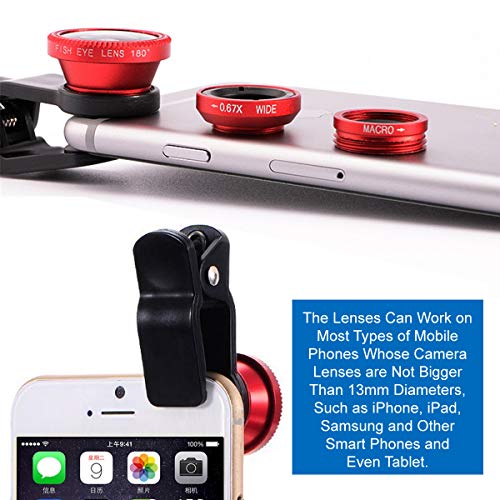 KINGMAS 3-in-1 Camera Lens Kit for Smartphones - Fish Eye, Wide-Angle, and Macro Lens