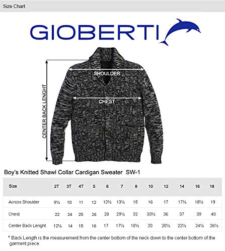 Gioberti Boy's Shawl Collar Cardigan Sweater, Gray