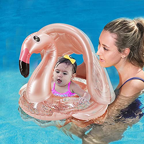 Flamingo Swimming Ring with canopy