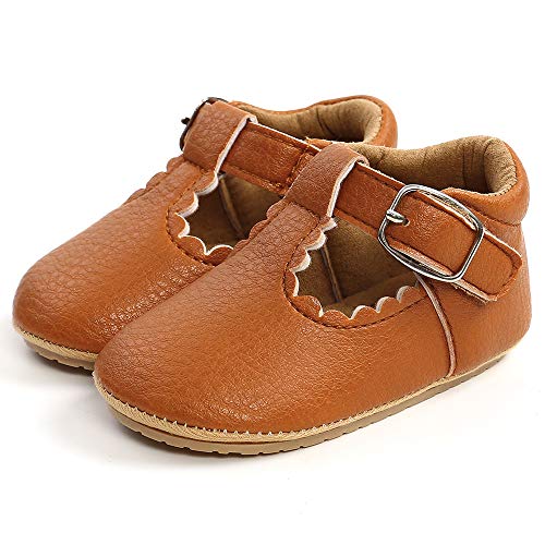 Baby Girl Mary Janes: Non-Slip Soft Sole Dress Shoes with Bownot