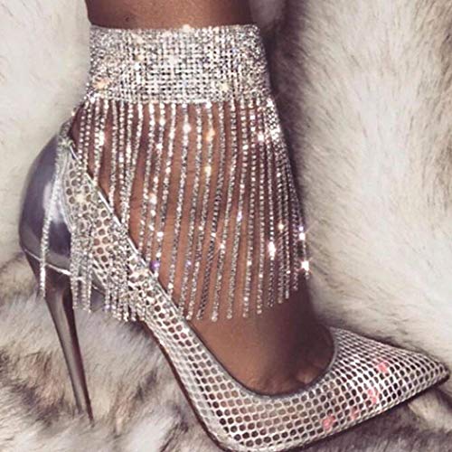 Rhinestone Tassel Anklet