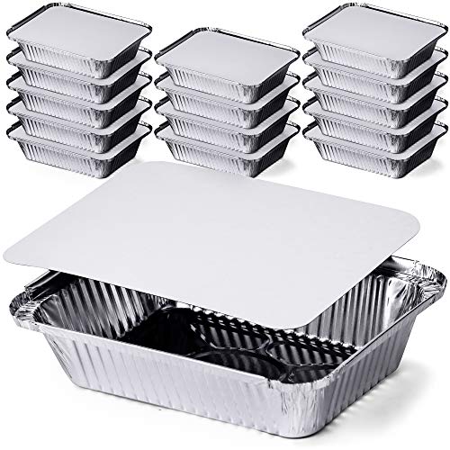 DecorRack Aluminum Pans with Flat Board Lids (14 Pack)
