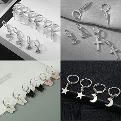 Butterfly Star Hoop Earring Sets for Girls