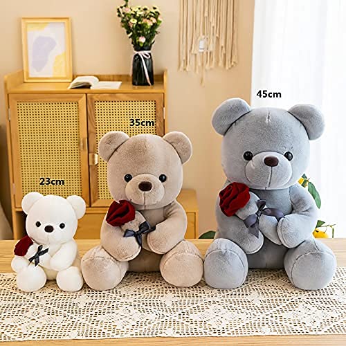 SHAFISH Cute Plush Rose Bear Stuffed Animal Teddy Bear Plush Toy Gift for Children and Girls(Light Brown,23cm/9in)