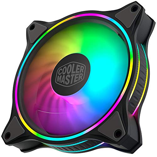 Cooler Master MasterFan MF120 Halo 3in1 Duo-Ring ARGB 3-Pin LightingFan, 24 Independently LEDS, PWM Static Pressure Fan, Absorbing Pads for Computer Case & Liquid Radiator