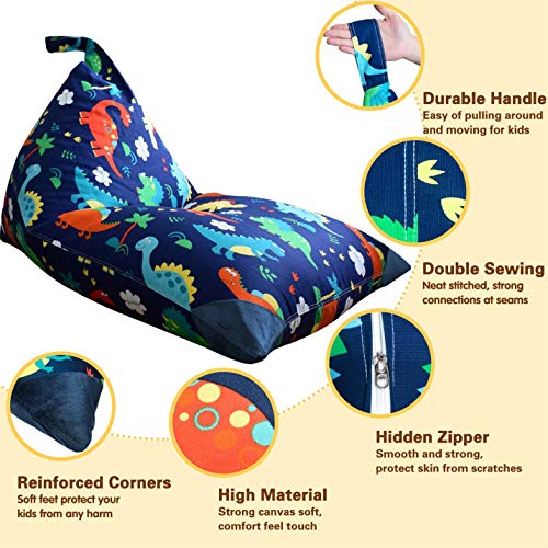 Jorbest Dinosaur Bean Bag Chair Cover for Stuffed Animal Storage