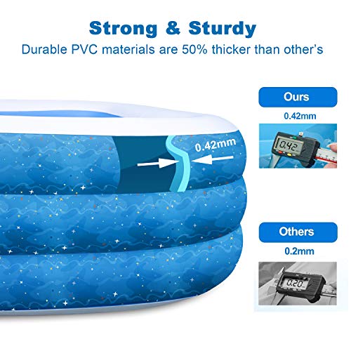 Aquadoo Family Inflatable Swimming Pool - Full-Sized Lounge Pool
