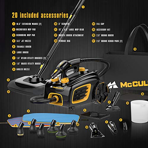 McCulloch Canister Steam Cleaner with 20 Accessoriesk)