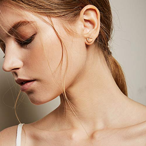 Titanium Heart Stud Earring - Hypoallergenic