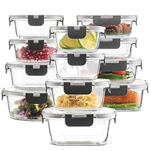 Leakproof Glass Food Storage Set 24-Piece