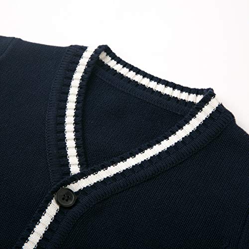 Curipeer Boys' Button-Up Cardigan Sweater, Navy
