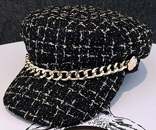 Women's Tweed Plaid Newsboy Cap