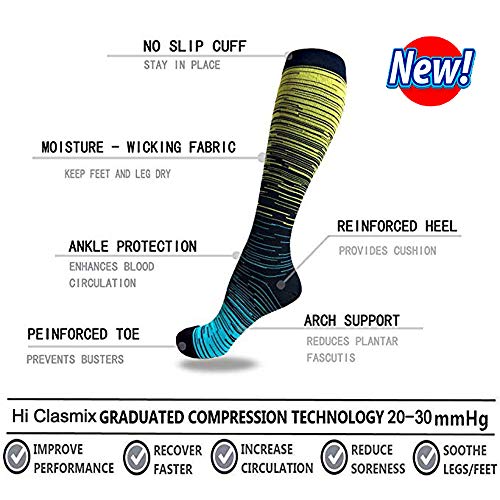 Graduated Compression Knee High Socks, 5 Pairs
