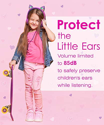 FosPower Kids LED Cat Ear Headphones