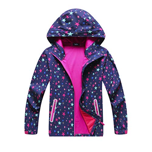 Kids Waterproof Hooded Rain Jacket for Girls