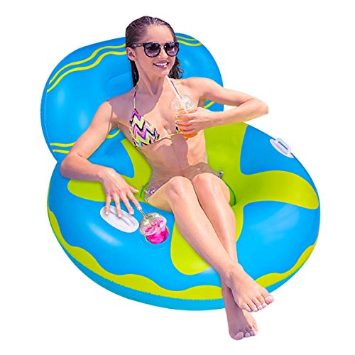 Inflatable Pool Lounger Float with Cup Holder