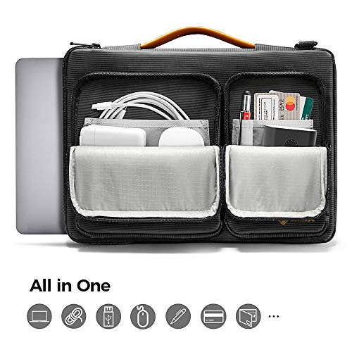 tomtoc 360 Protective Laptop Shoulder Bag for 13-inch MacBook Air 2018-2021 M1/A2337 A2179, MacBook Pro 13.3 2016-2021 M1/A2338 A2251, 12.3 Surface Pro 8/X/7+/7/6/5, Waterproof Notebook Case Sleeve