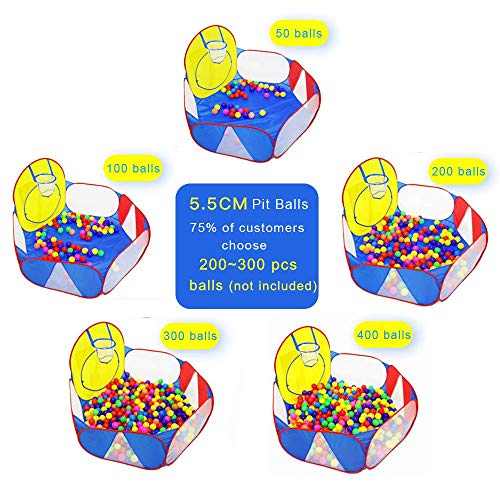 Eocolz Kids Pop Up Ball Pit with Hoop