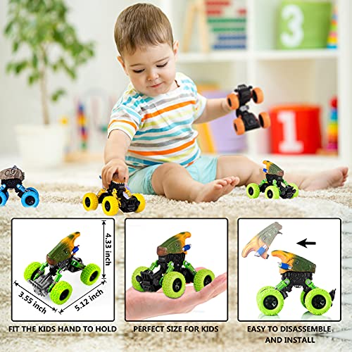 Dinosaur Toys for Kids 3-5 Boys Toddler Toys Monster Trucks Dino Toy Pull Back Cars, Christmas Birthday Gifts for Kids 2 3 4 5 6 Years Old Boys