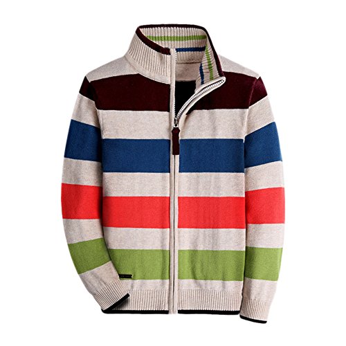 BASADINA Boy's Striped Sweater Cardigan, Yellow