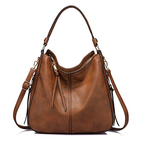Large Designer Faux Leather Bucket Hobo Bag