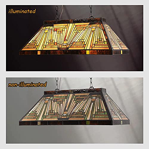 ARTZONE Tiffany Stained Glass Pool Table Light Fixture