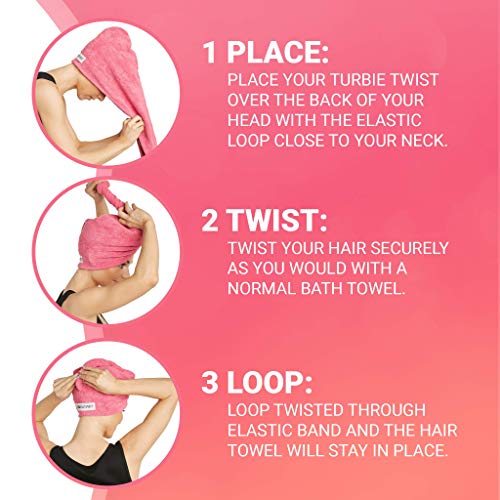 Turbie Twist Microfiber Hair Towel Wrap for Women and Men (4 Pack)