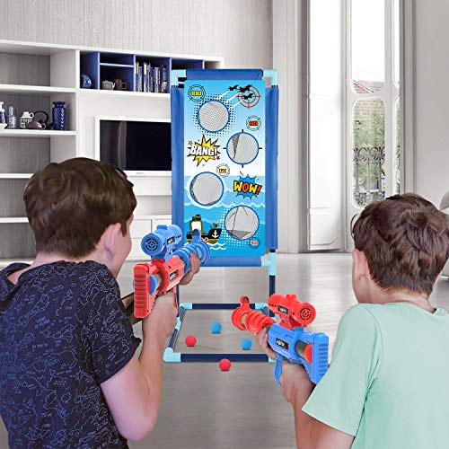OleFun Shooting Game Toy for Kids - 2 Foam Ball Guns & Target - Compatible with Nerf Guns