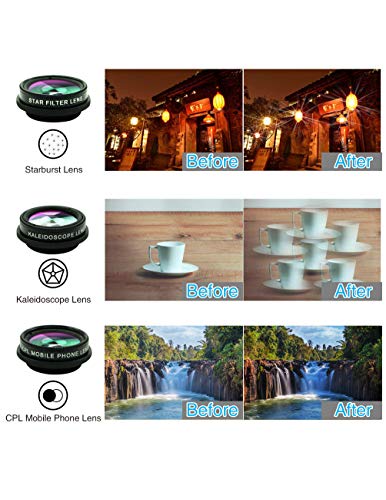 11-in-1 Universal Cell Phone Camera Lens Kit with Telephoto, Wide Angle, and Macro Lenses
