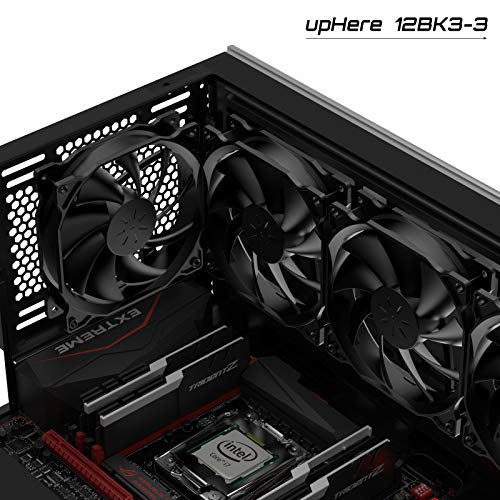 uphere 3-Pack Long Life Computer Case Fan 120mm Cooling Case Fan for Computer Cases Cooling,12BK3-3